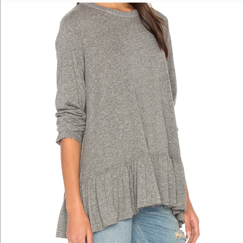 THE GREAT. • Long Sleeve Ruffle Peplum Top